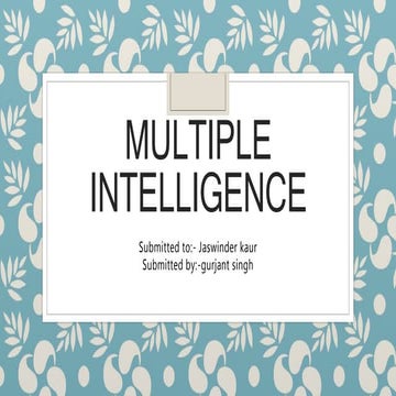 Multiple intelligence
