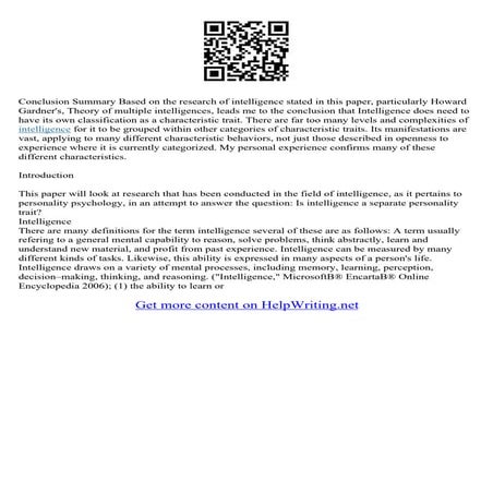 Multiple Intelligence Essay