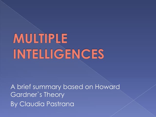 Multiple intelligences
