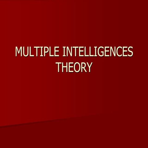 Multiple intelligences ppt | PPTX