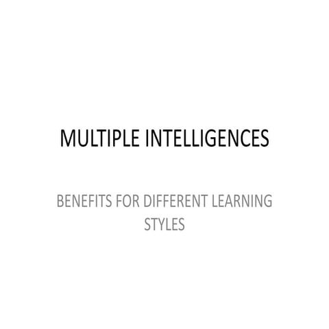 Multiple intelligences