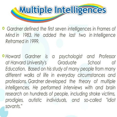 Multiple intelligences