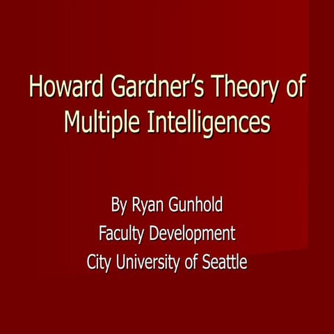 Multiple Intelligences