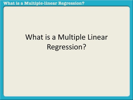 Multiple linear regression
