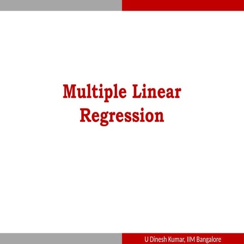 Comprehensive Guide to Multiple Linear Regression Analysis and Model ...