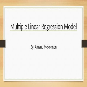 Multiple Linear Regression | PPTX