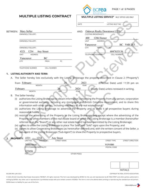 Mike Stewart PREC Listing Contract | PDF