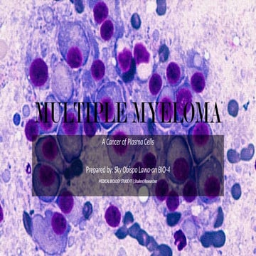 MULTIPLE MYELOMA - cancerous plasma cells - Sky Lawa-an