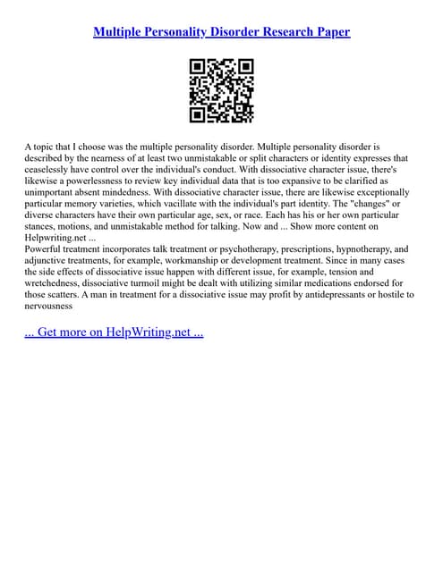 DISSOCIATIVE IDENTITY DISORDER MYTHS | PPT