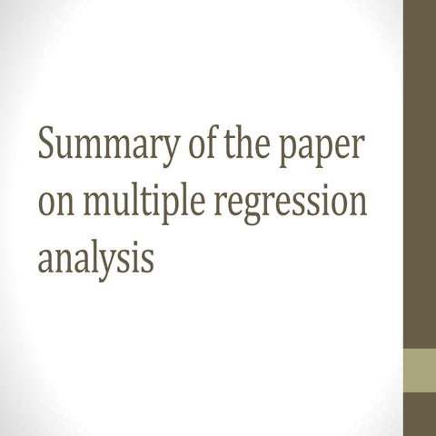 Multiple regression analysis