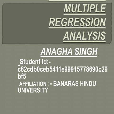 Multiple Regression Analysis (MRA) | PPTX