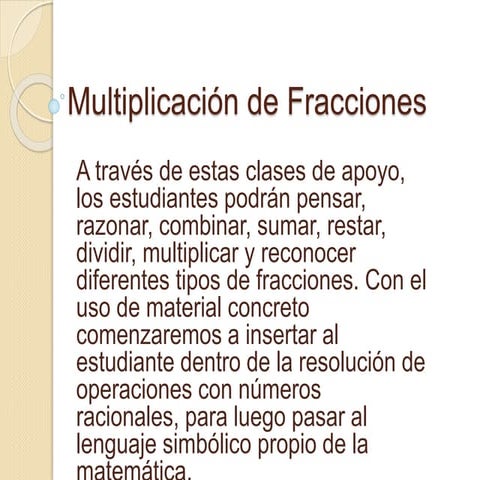 Multiplicación de fracciones