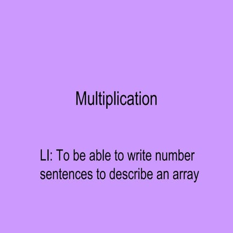Multiplication arrays | PPT