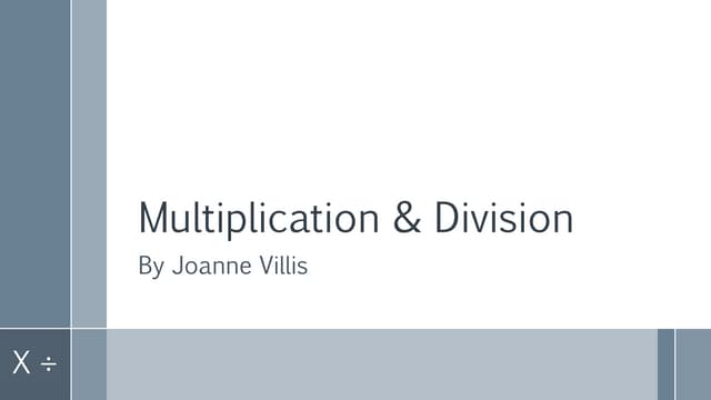 Multiplication & division teaching ideas