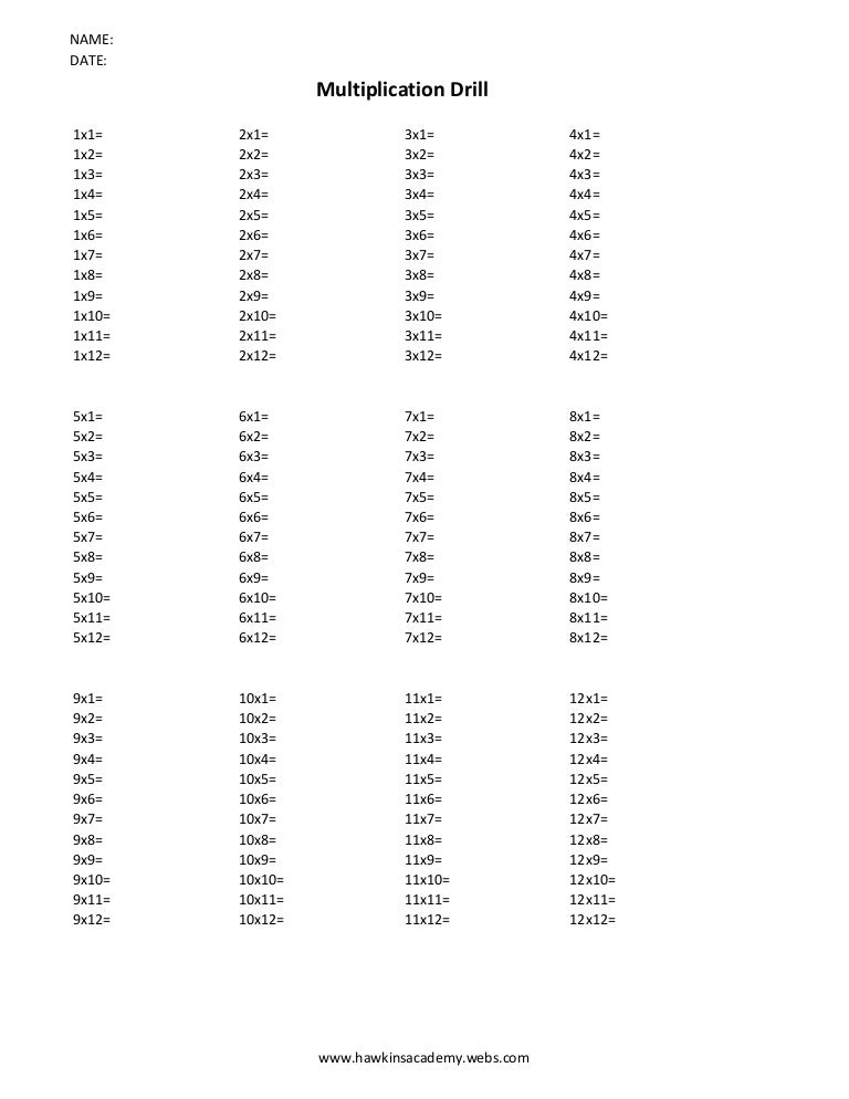 Multiplication Drill