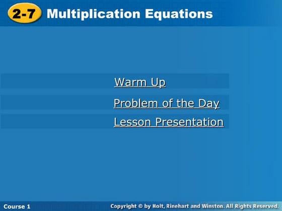 Multiplication Facts | PPT