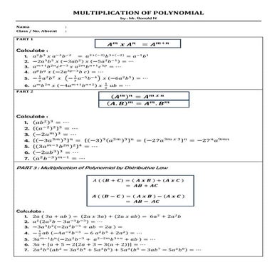 Multiplication of polynomial