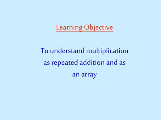 Multiplication arrays ppt | PPT
