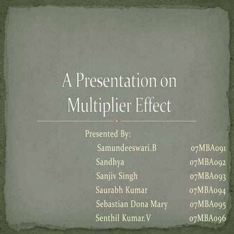 Multiplier Model in macro economics