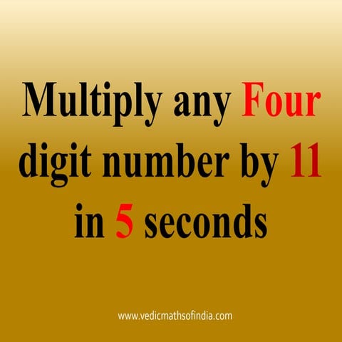 Multiply any four digit number by 11