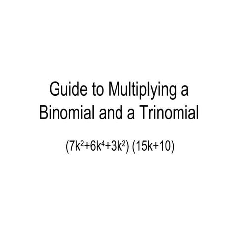 Multiplying binomials power point