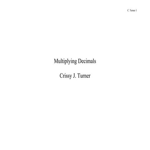Multiplying decimals   c.turner
