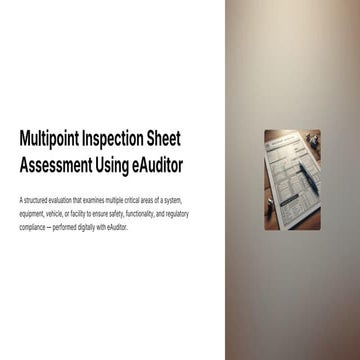 Ecosure Inspection Checklist with eAuditor Audits & Inspections | PDF