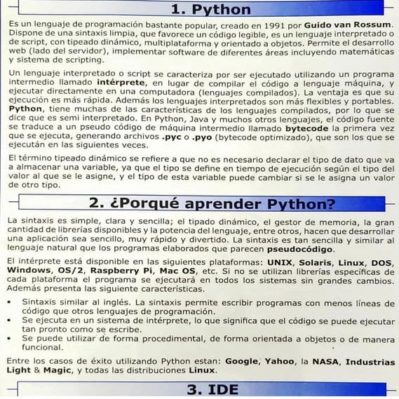 Notas Básicas del Lenguaje de Programación Python