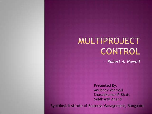 Multiproject Control