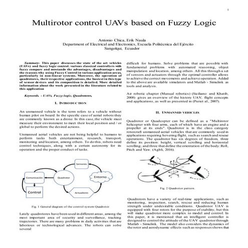 Multirotor control ua vs based on fuzzy logic