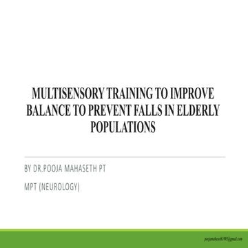 Fall Prevention Through Physical Activity | PDF