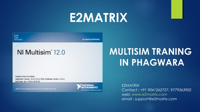 Multisim Software Programming Training Phagwara Jalandhar