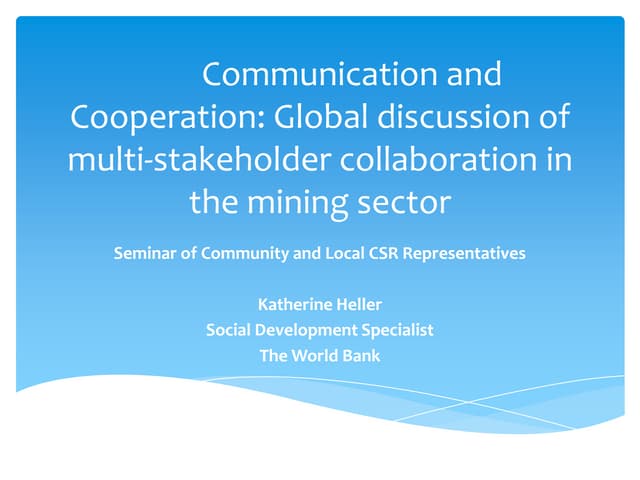 Multi stakeholder collaboration