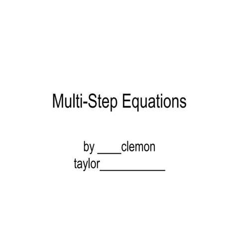 Multi step equation