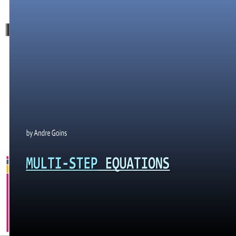 Multi step equation powerpoint