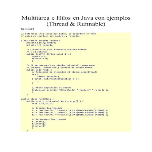 Multitarea e hilos en java con ejemplos