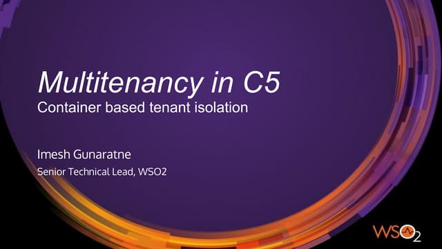 Multitenancy in WSO2 Carbon 5 (C5)