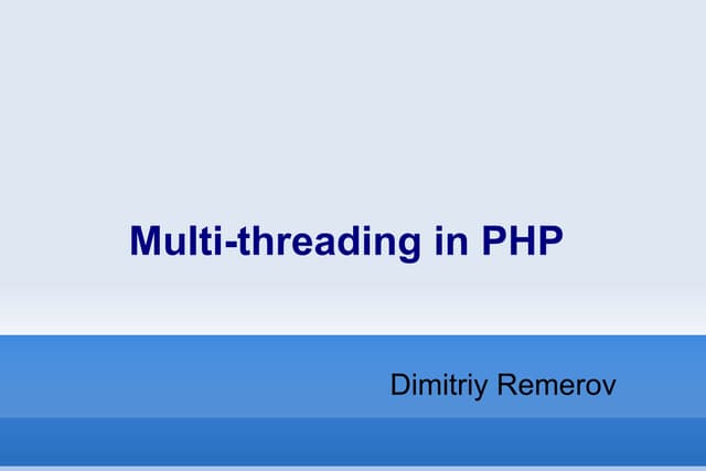 Multithreading in PHP