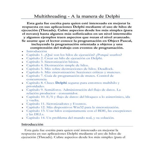 Multithreading a la manera de Delphi