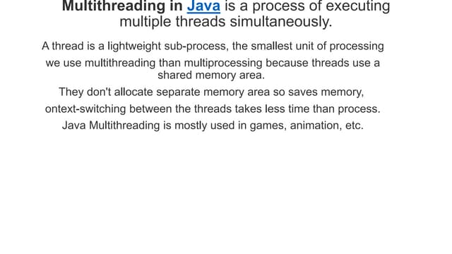 Multithreading in Java is a process of executing.pptx