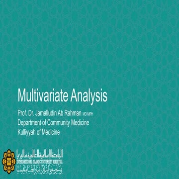 Introduction to Multivariate analysis