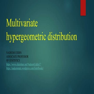 Multivariate hypergeometric distribution