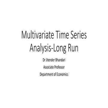 Econometrcis-Multivariate Time Series Analysis.pptx | Science