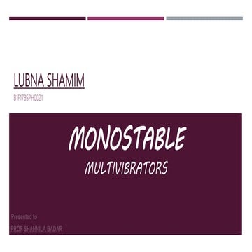 monostable Multivibrators electronic topic