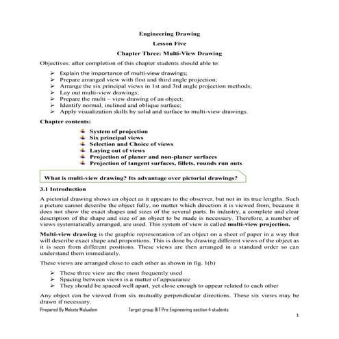 Introduction to Multi-view Drawing 