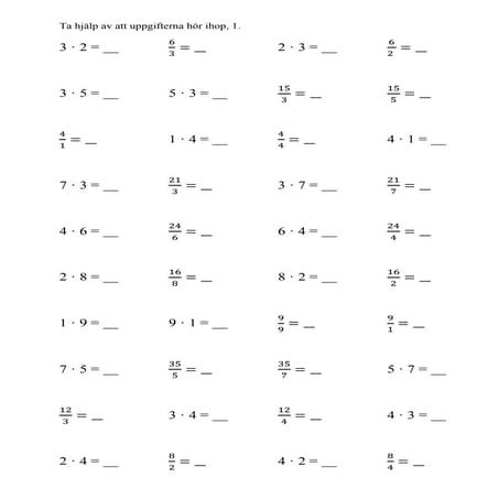 Multiplikation och division