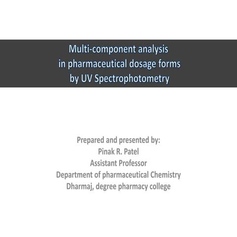 Multicomponant analysis