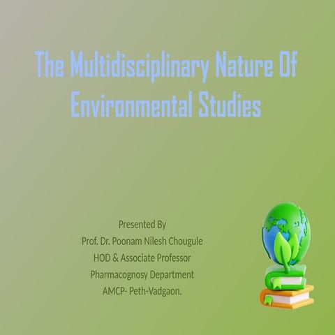 Multydisciplinary Nature of Environmental Studies