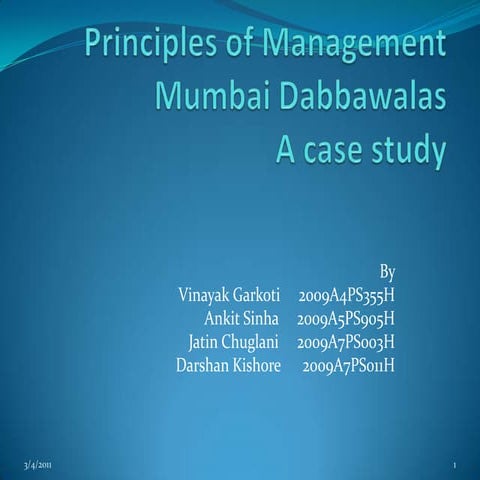 Mumbai dabbawala management