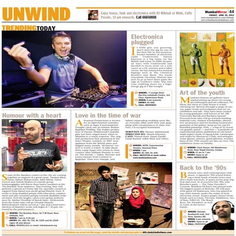 Mumbai mirror  unwind - back to the 90s - june 29th '12